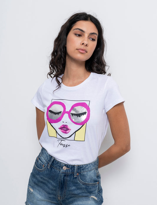 T-shirt con stampa da donna - var 1