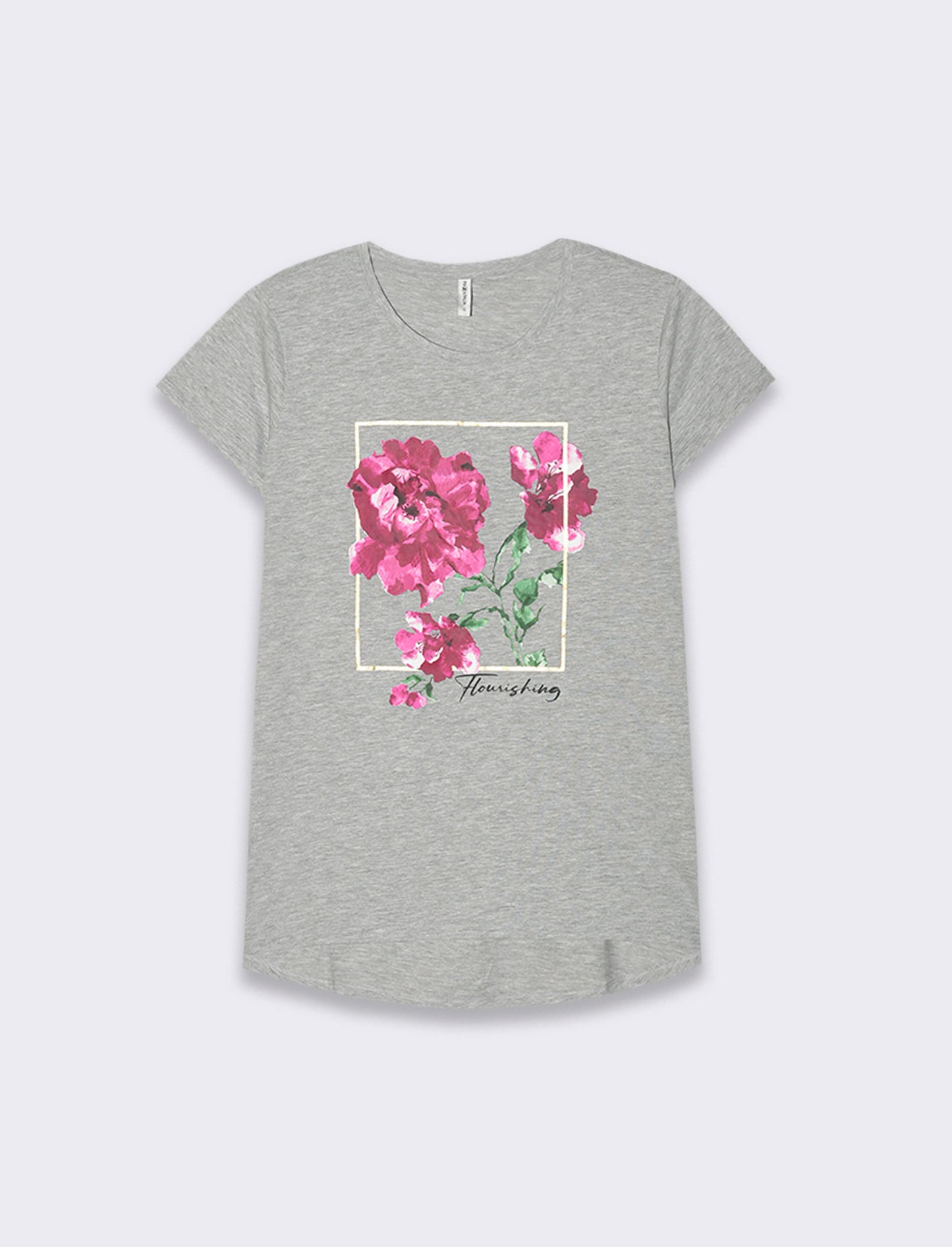 Woman's printed graphic t-shirt for casual wear - Grey