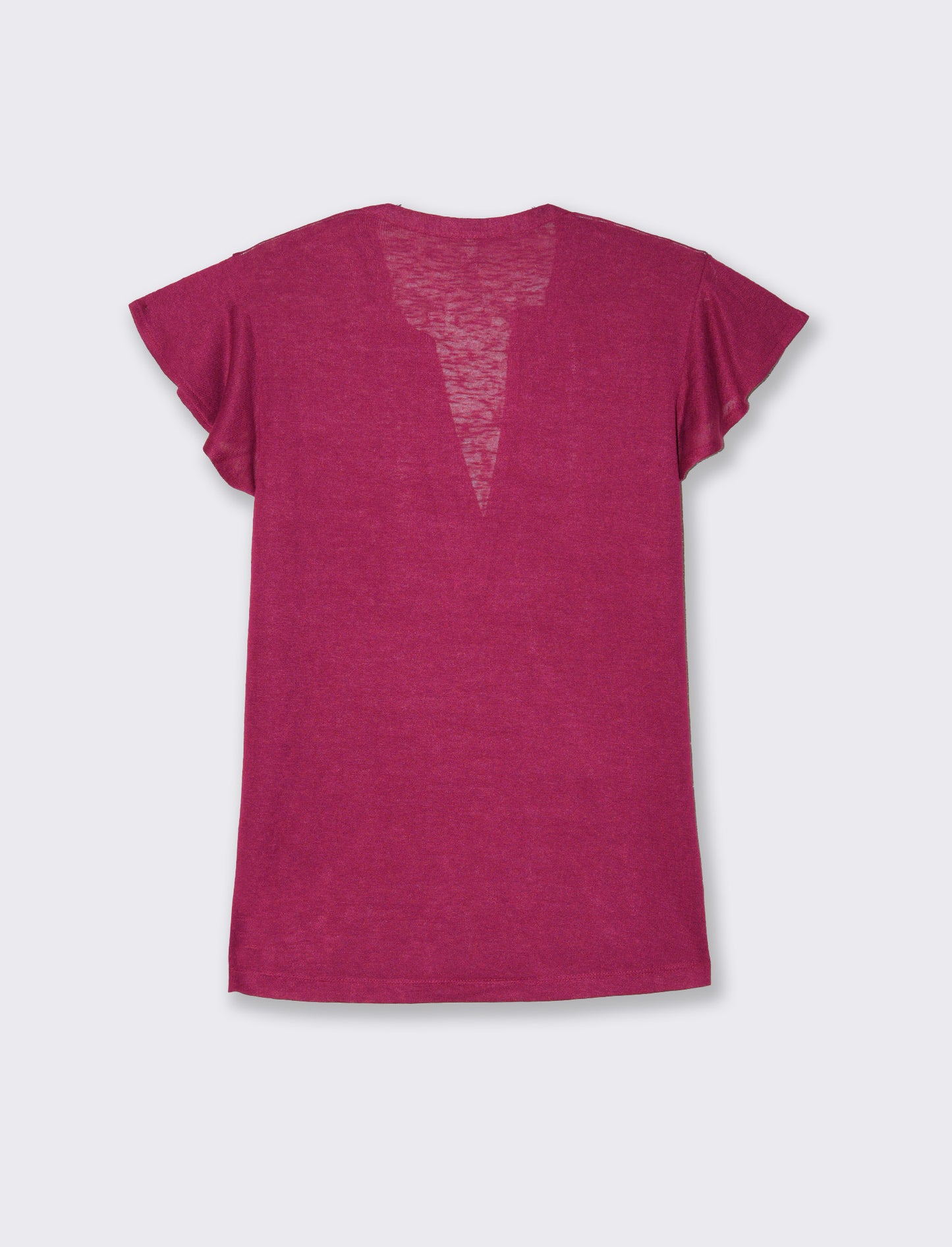 T-shirt scollo a v da donna - Rosso india