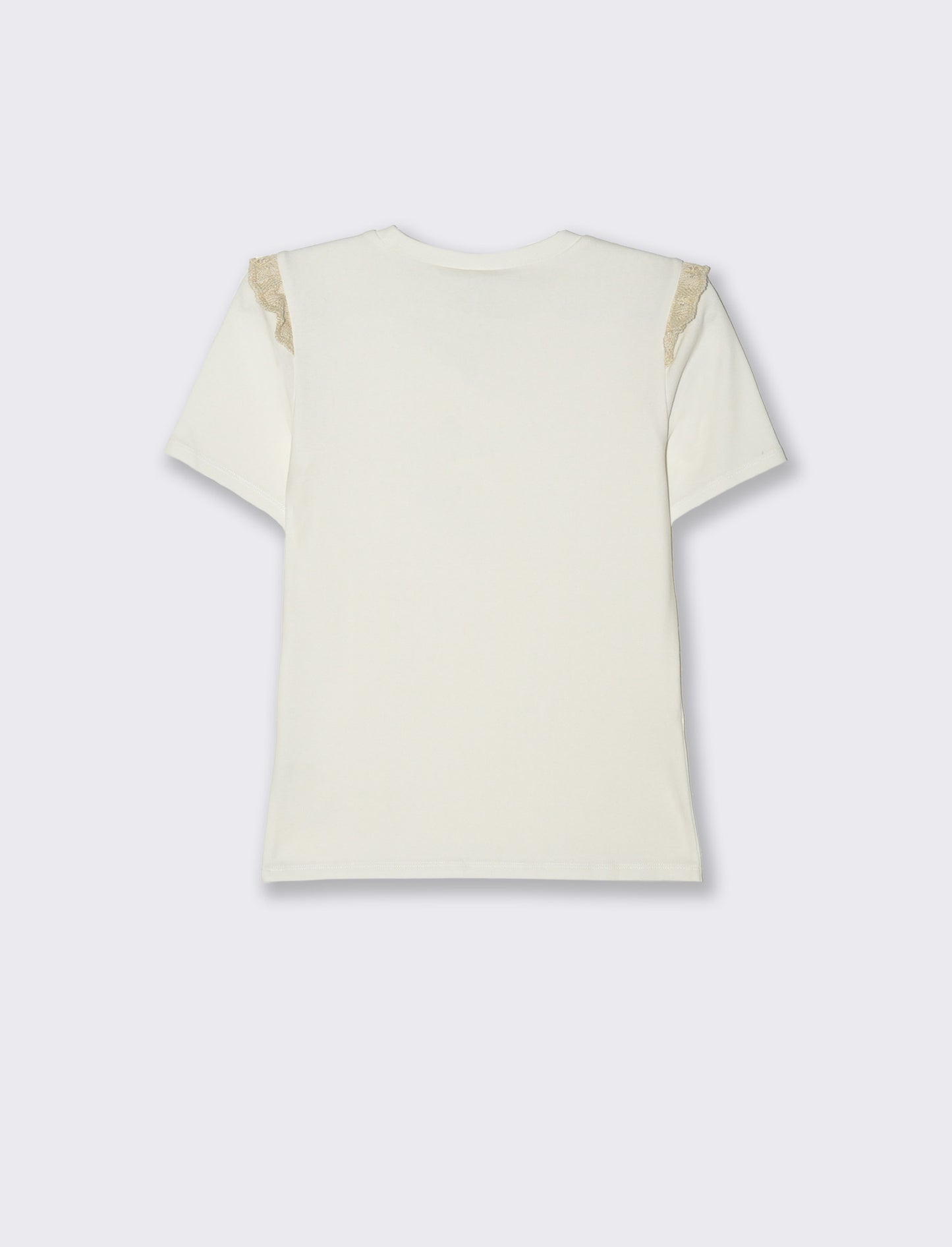 T-shirt con volant da donna - Bianco latte