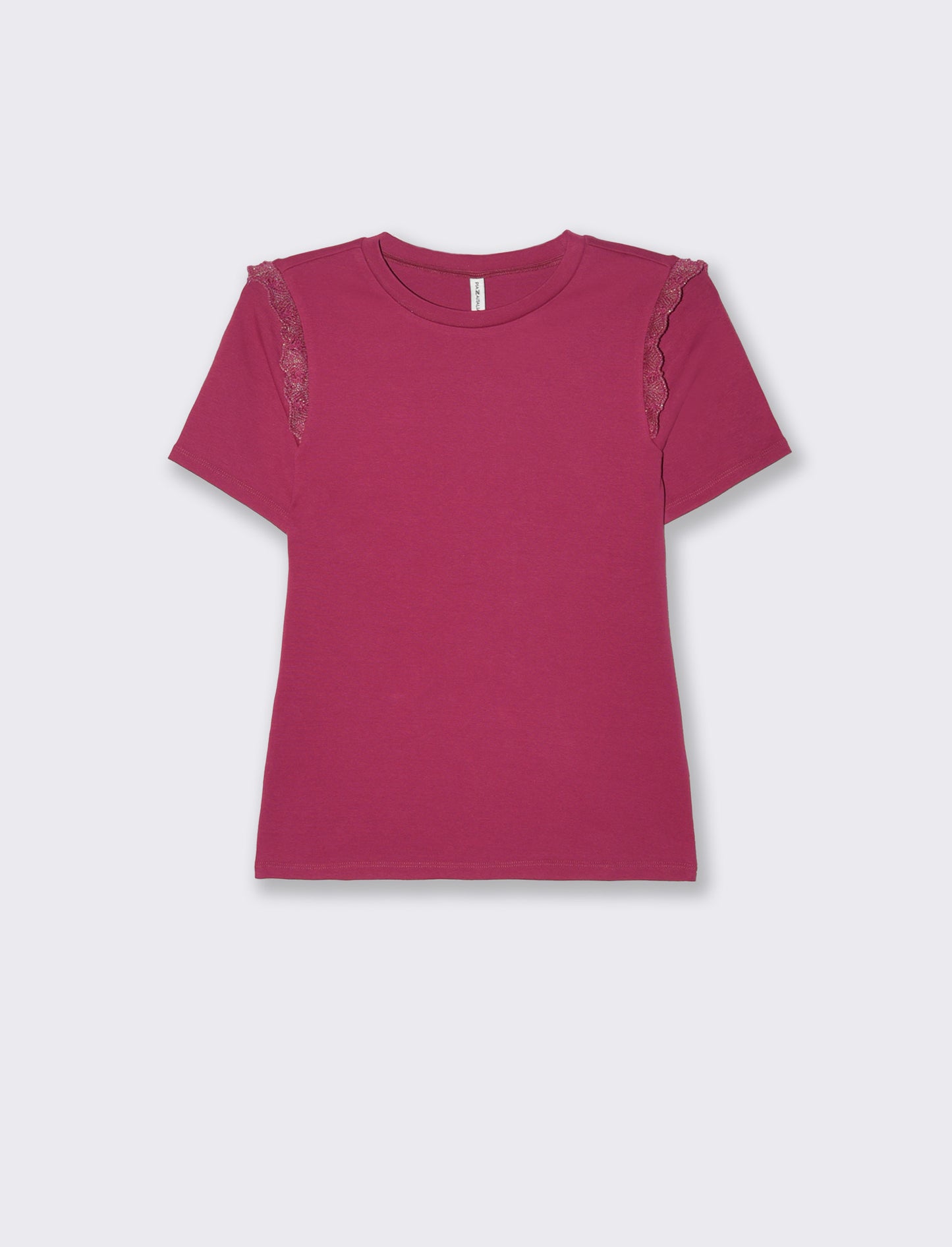 T-shirt con volant da donna - Rosso india
