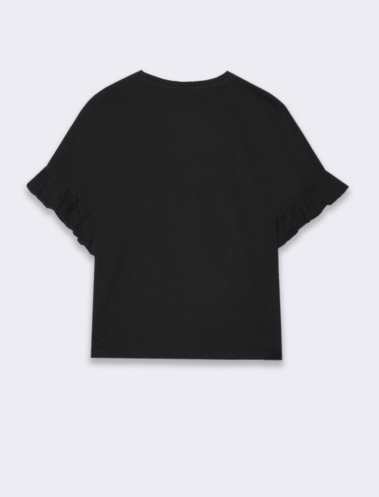 T-shirt con ruches da donna - Nero