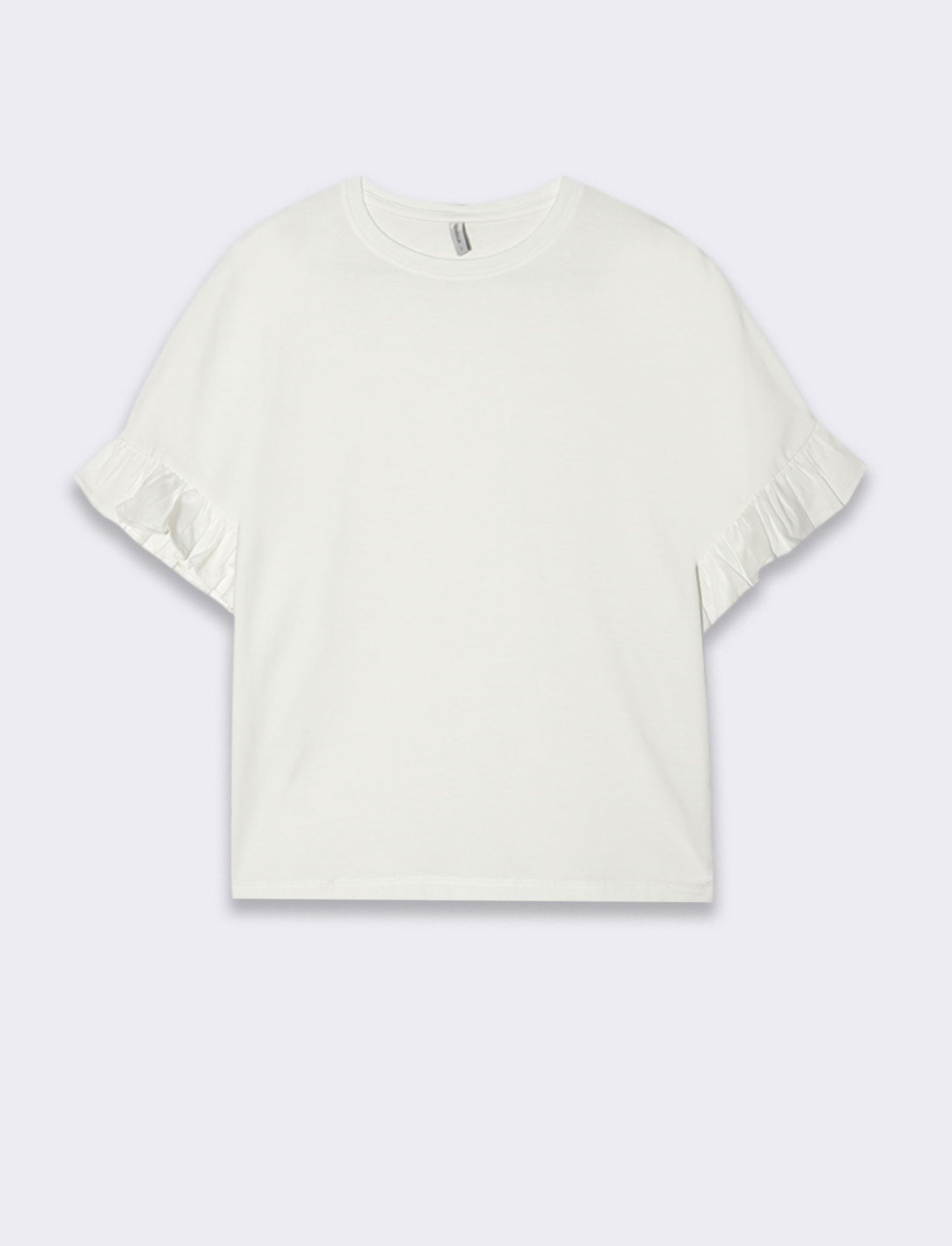 T-shirt con ruches da donna - Bianco latte