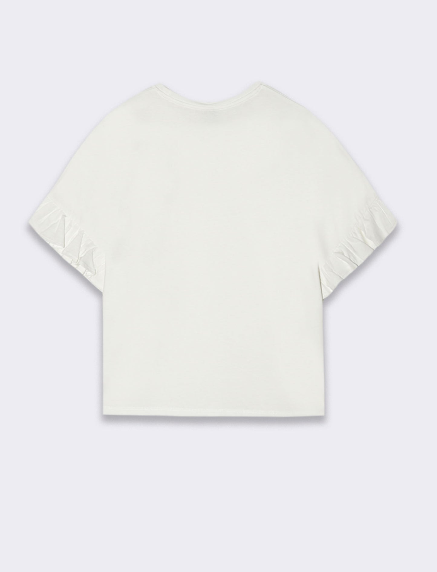 T-shirt con ruches da donna - Bianco latte