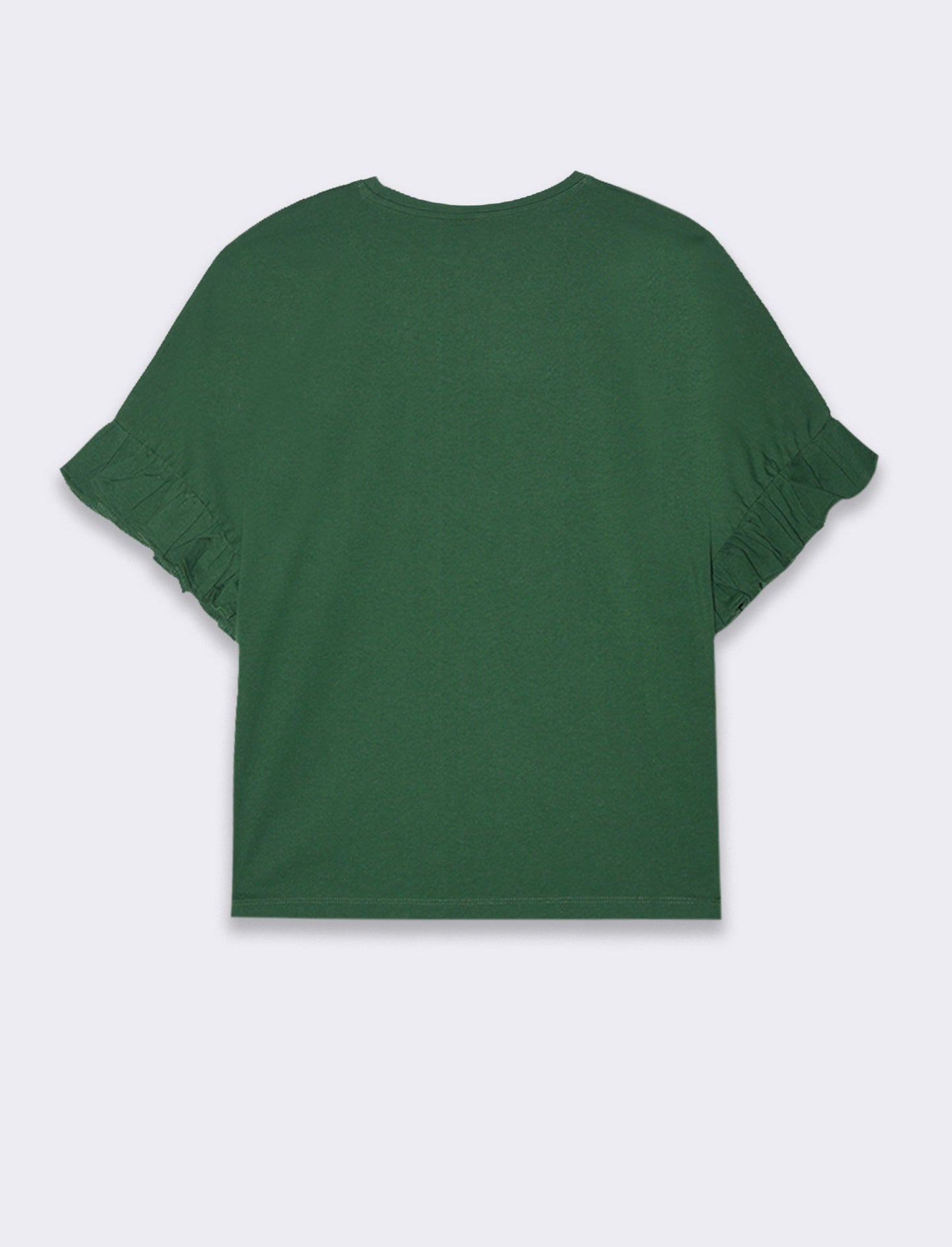 Woman's ruffled t-shirt for trendy style - Green