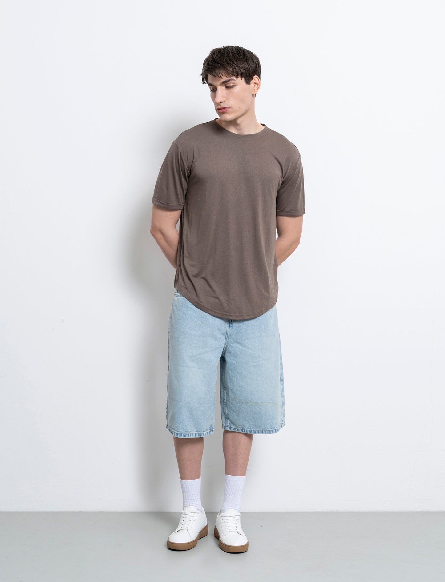 T-shirt loose fit da uomo - Grigio fango