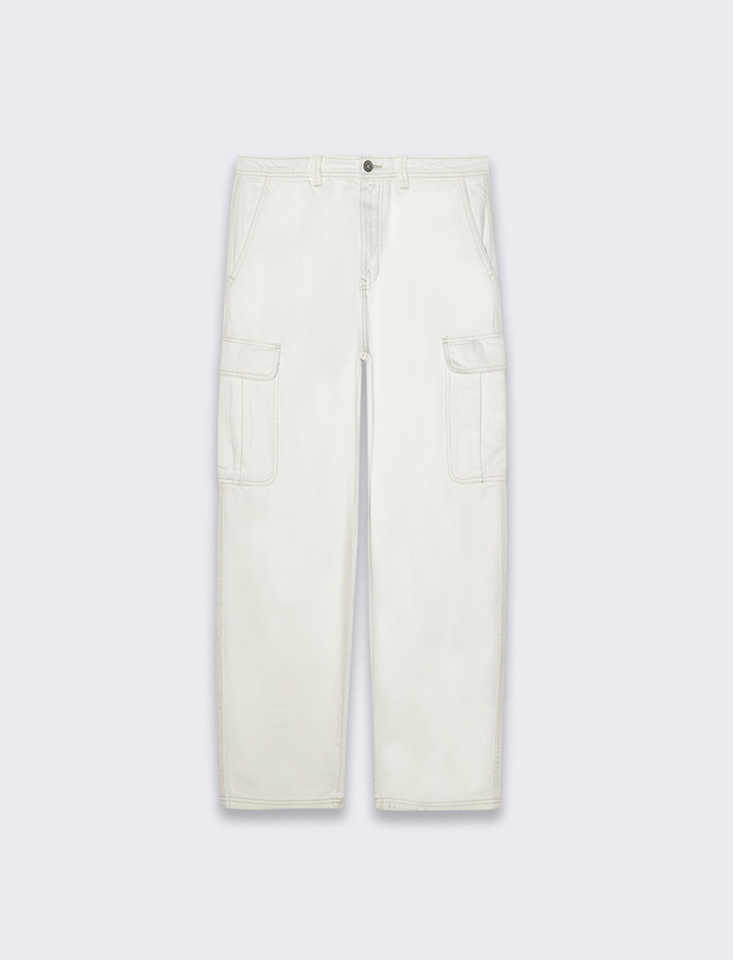 Man's wide leg cargo jeans - Beige