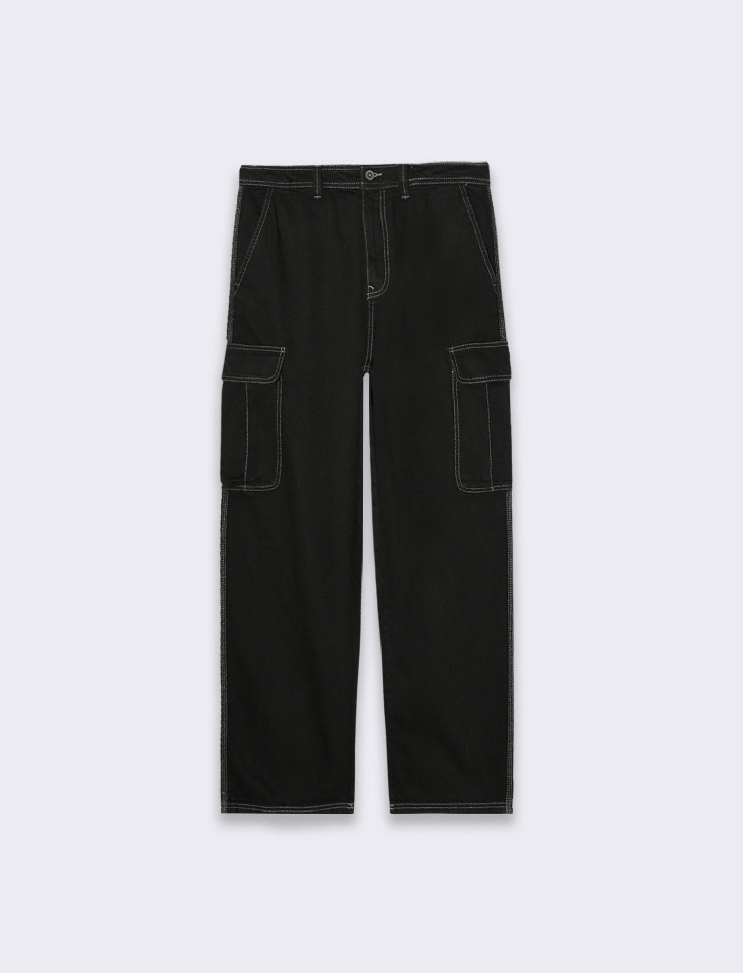 Jeans cargo wide leg fit da uomo - Nero