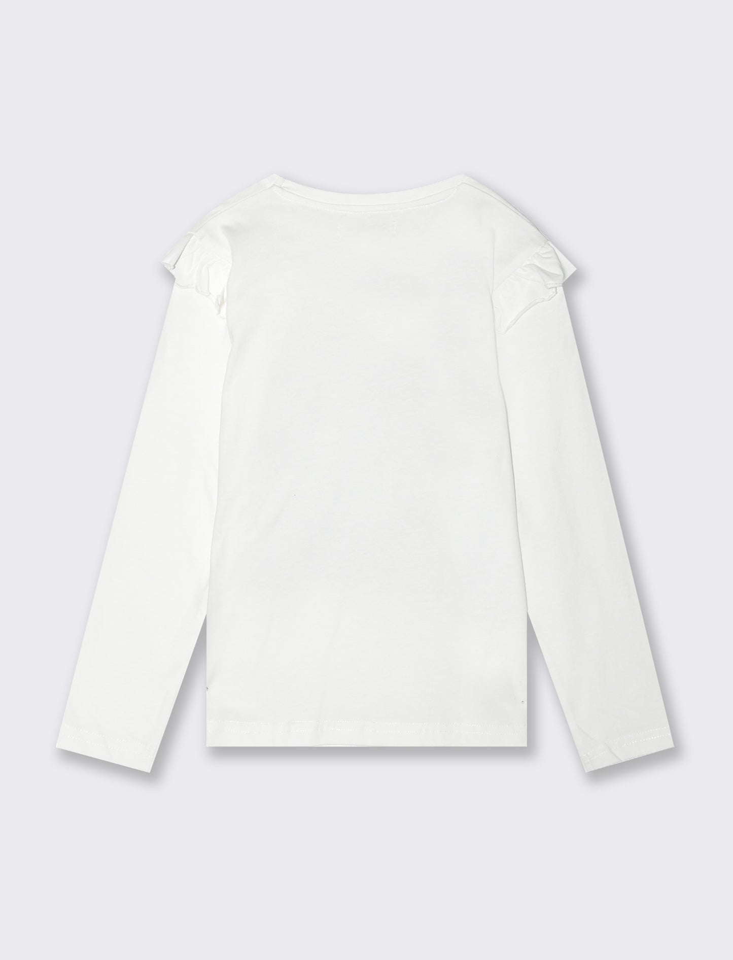 T-shirt con stampa e paillettes da bambina - Bianco latte