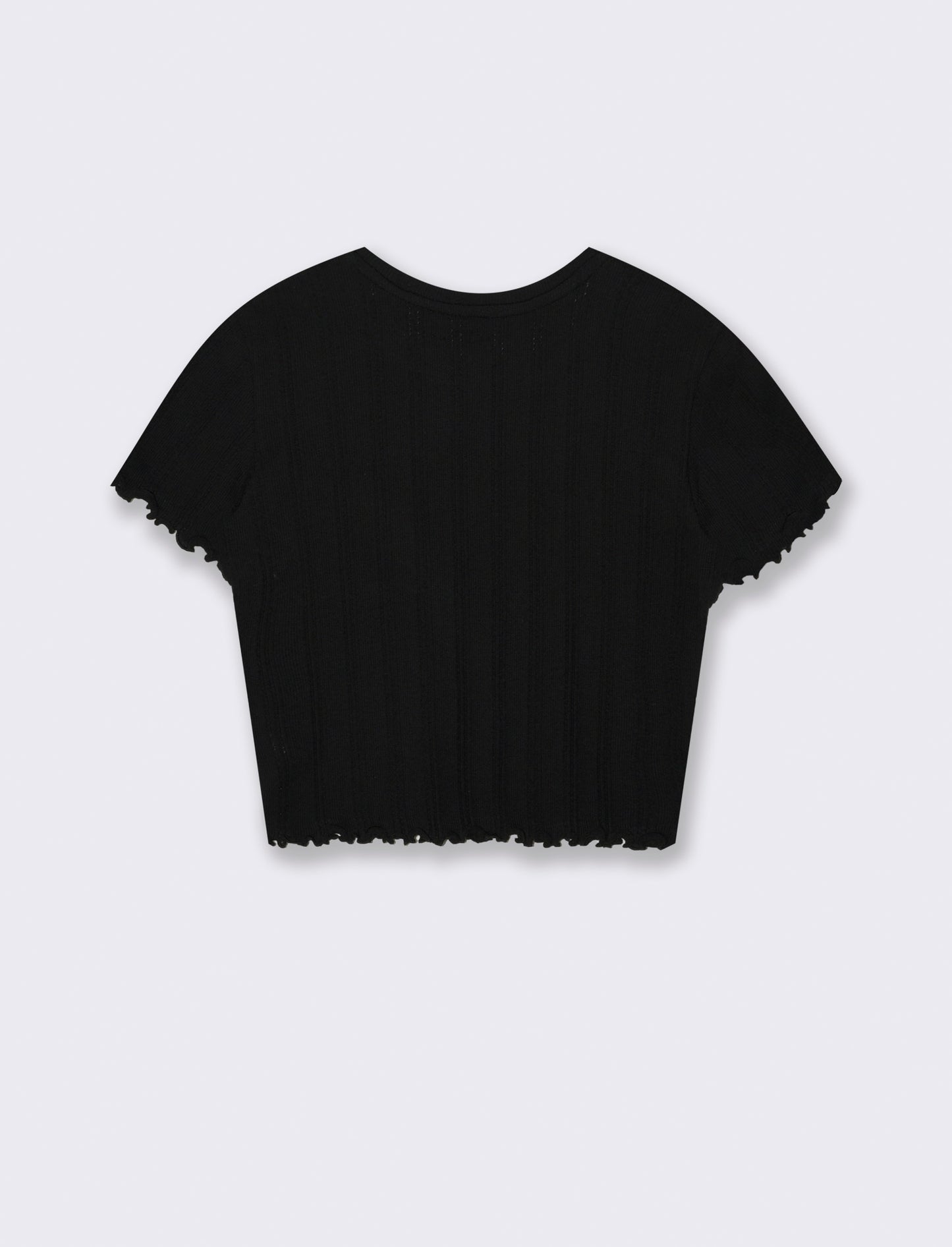T-shirt crop da donna - Nero