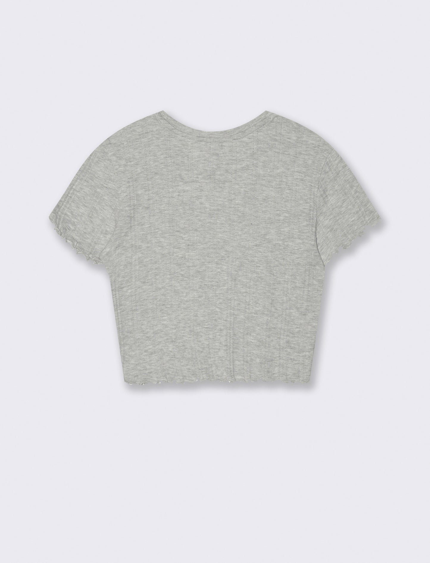 T-shirt crop da donna - Grigio chiaro mel.