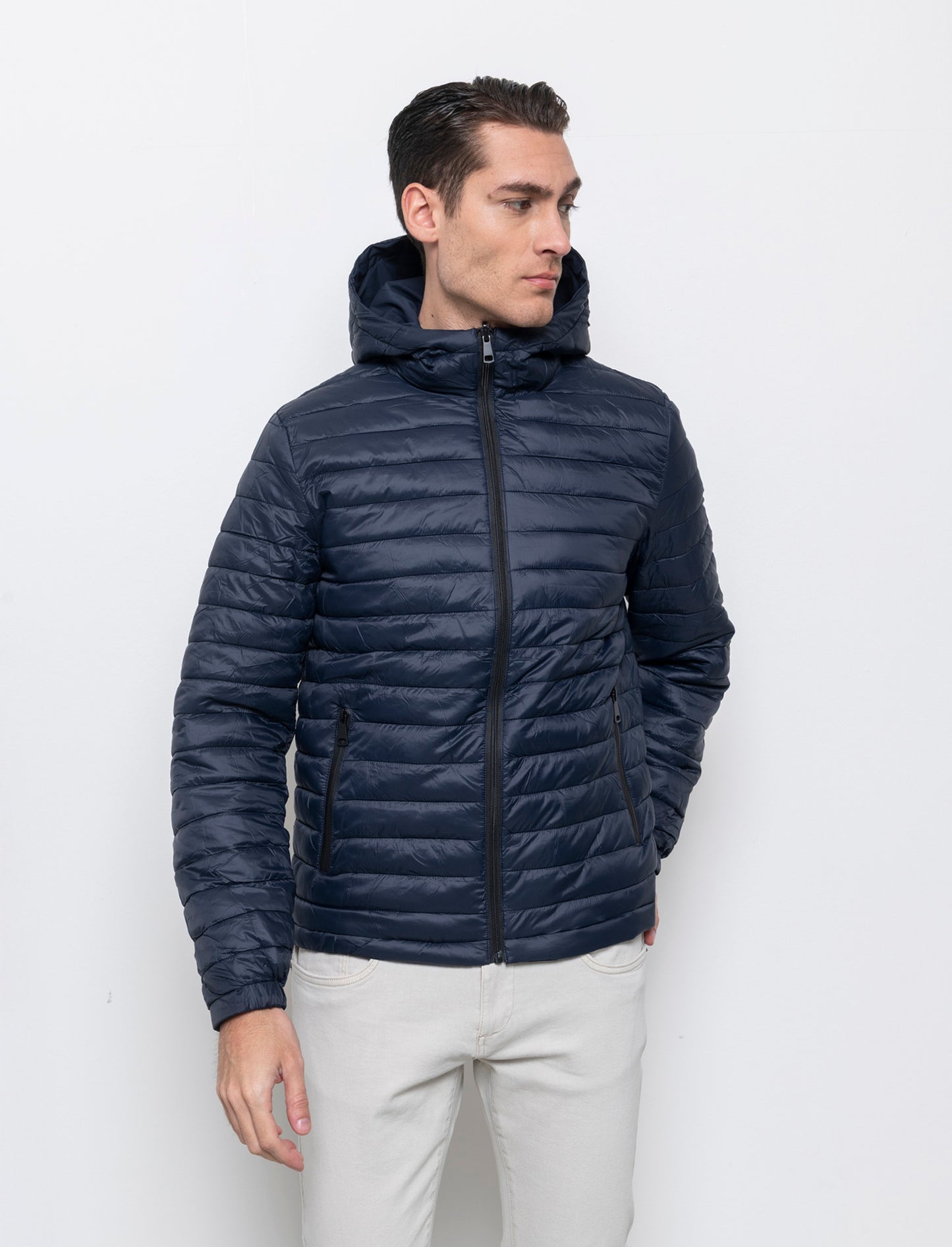 Giubbotto reversibile antivento con cappuccio da uomo - Blu