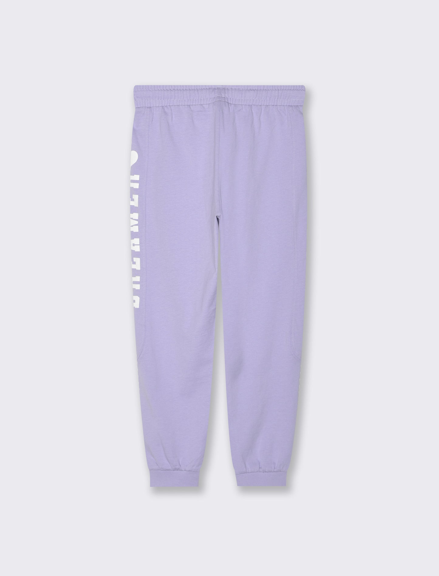 Jogger con tagli e stampa stile college da bambina - Lilla