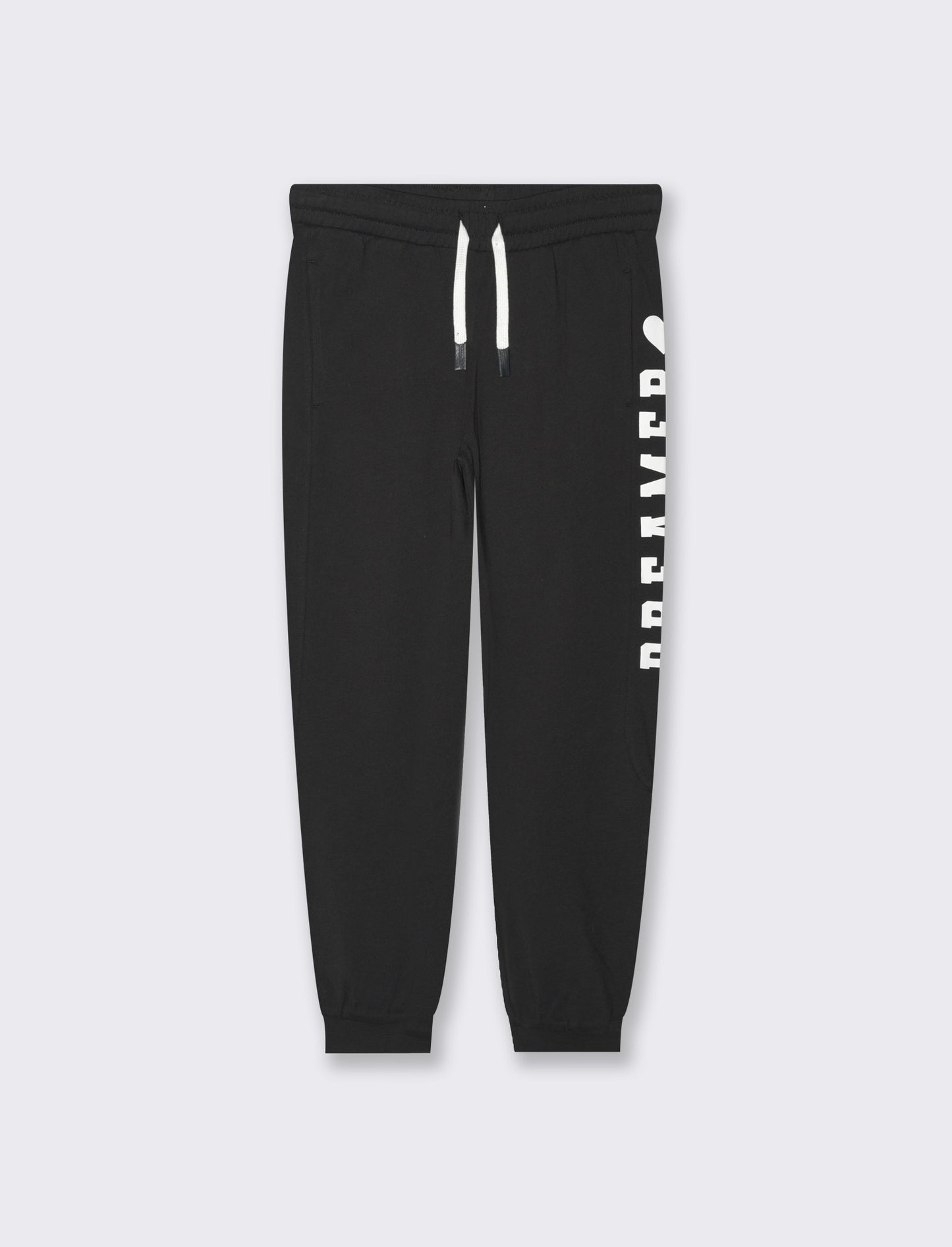 Jogger con tagli e stampa stile college da bambina - Nero
