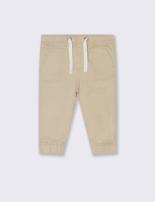 Pantaloni con coulisse da neonato - Beige