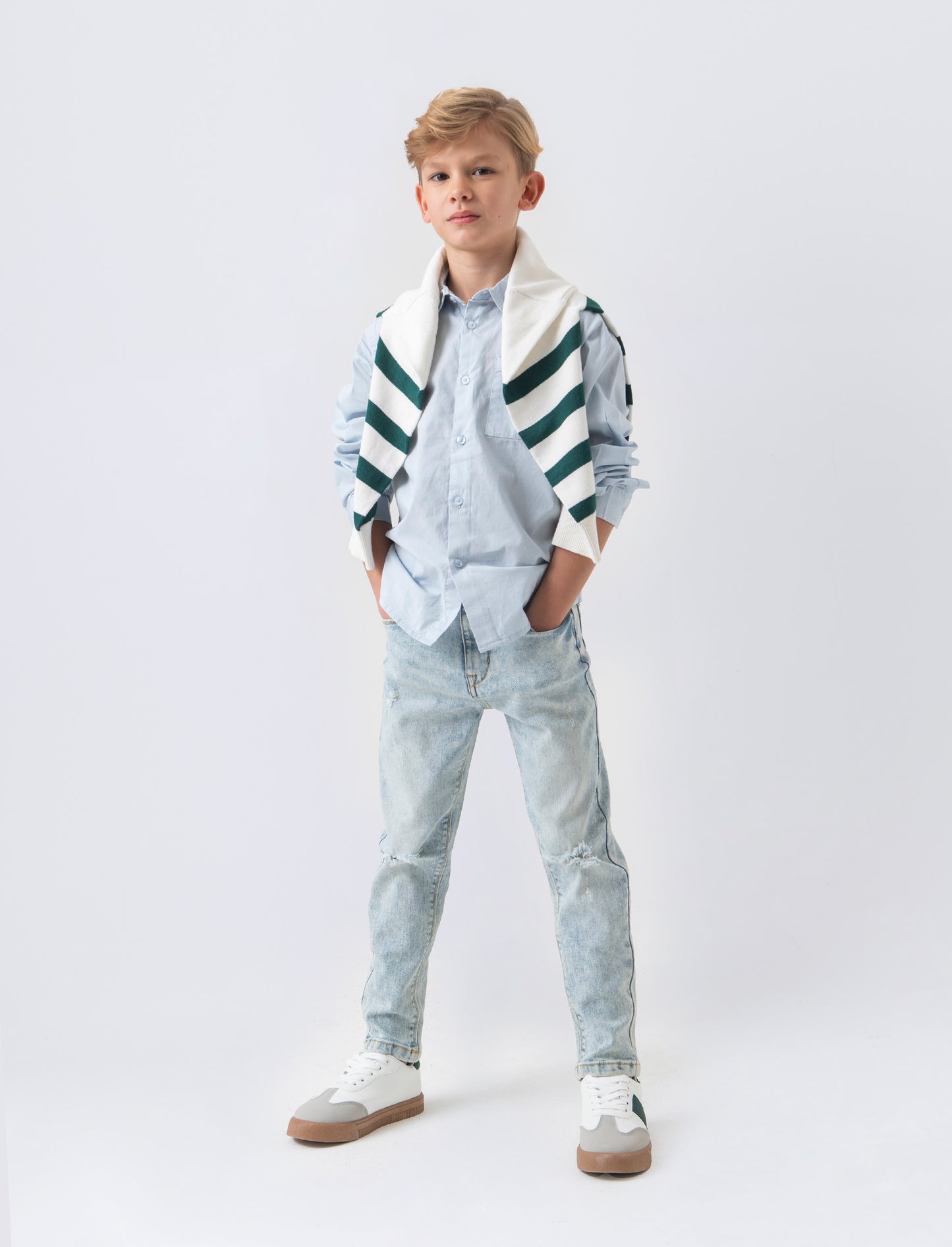 Camicia oxford da bambino - Azzurro cielo