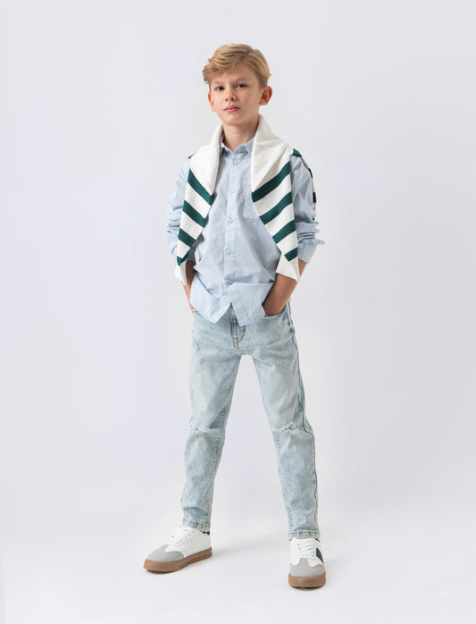 Camicia oxford da bambino - Azzurro cielo