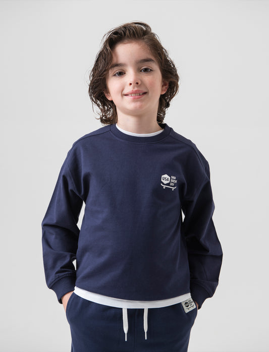 Felpa girocollo da bambino - Blu