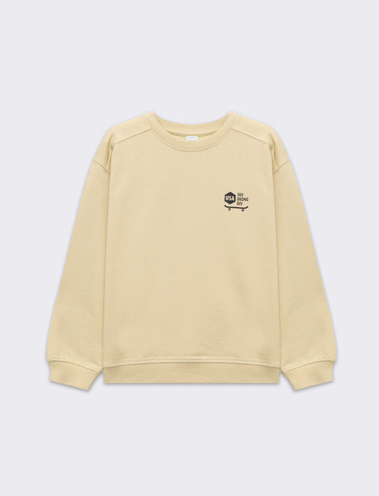 Felpa girocollo da bambino - Beige