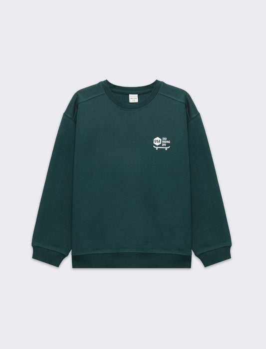 Felpa girocollo da bambino - Verde