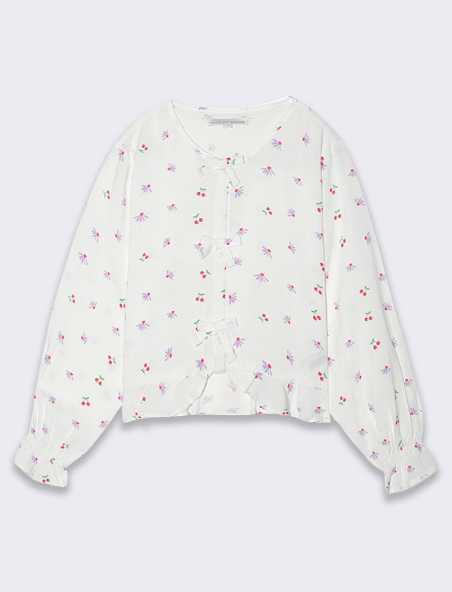 Camicia in viscosa stampata da bambina - Bianco latte