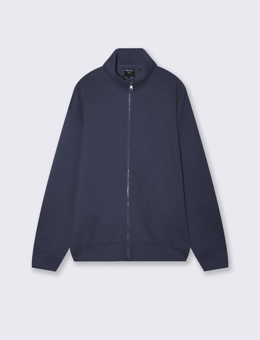 Soft Touch Relaxed Fit Cardigan Sweatshirt - Blue