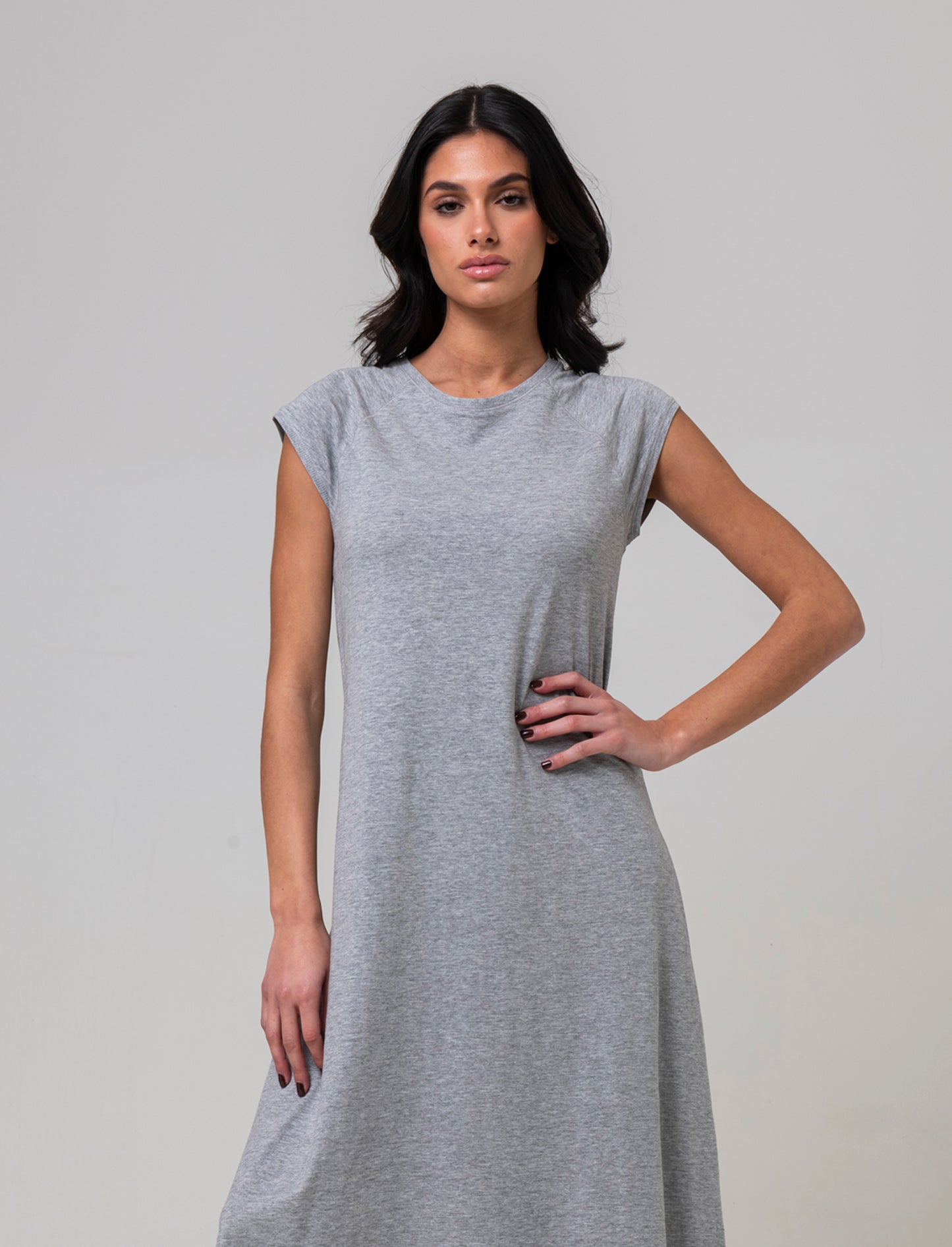 Vestito lungo da donna - Grigio mel.