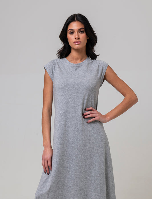 Vestito lungo da donna - Grigio mel.