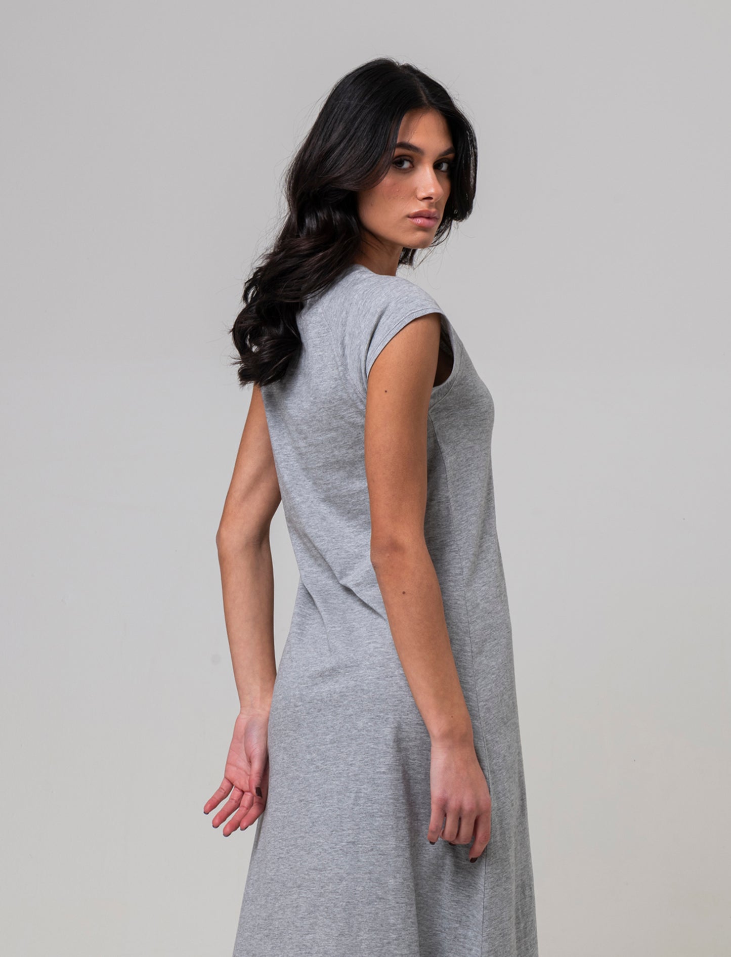 Vestito lungo da donna - Grigio mel.