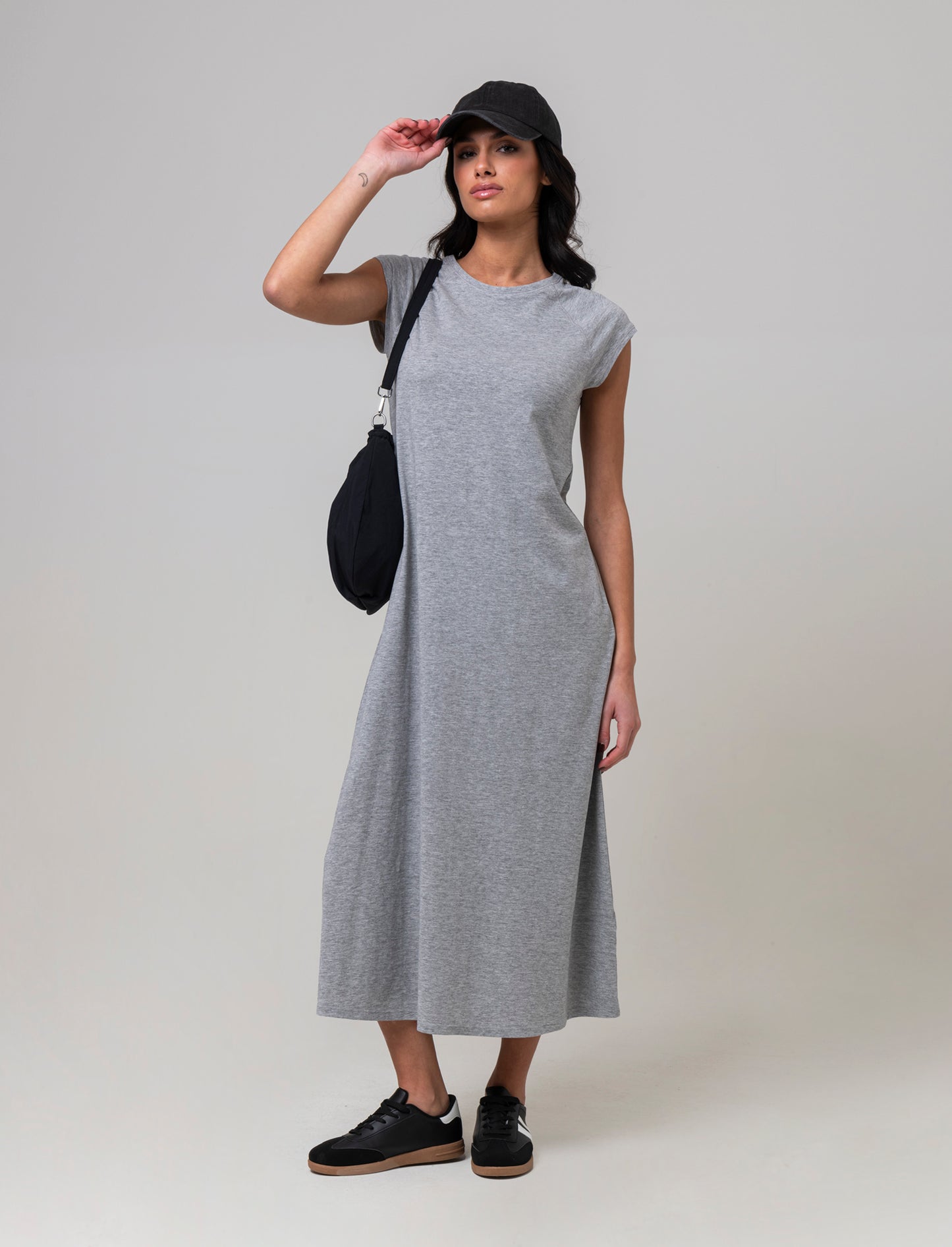 Vestito lungo da donna - Grigio mel.