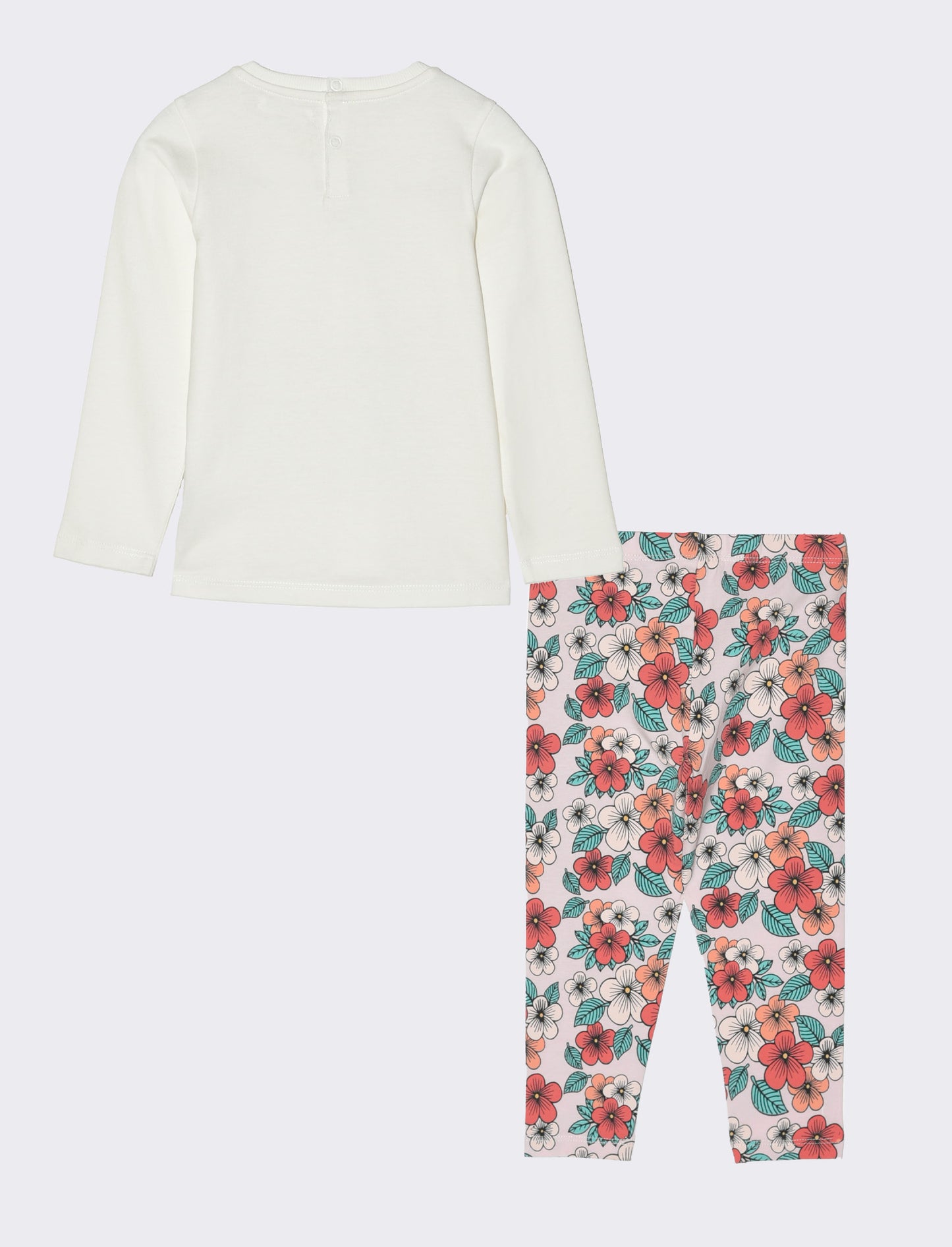Completo 2 pezzi maglia e leggings da neonata - Bianco latte