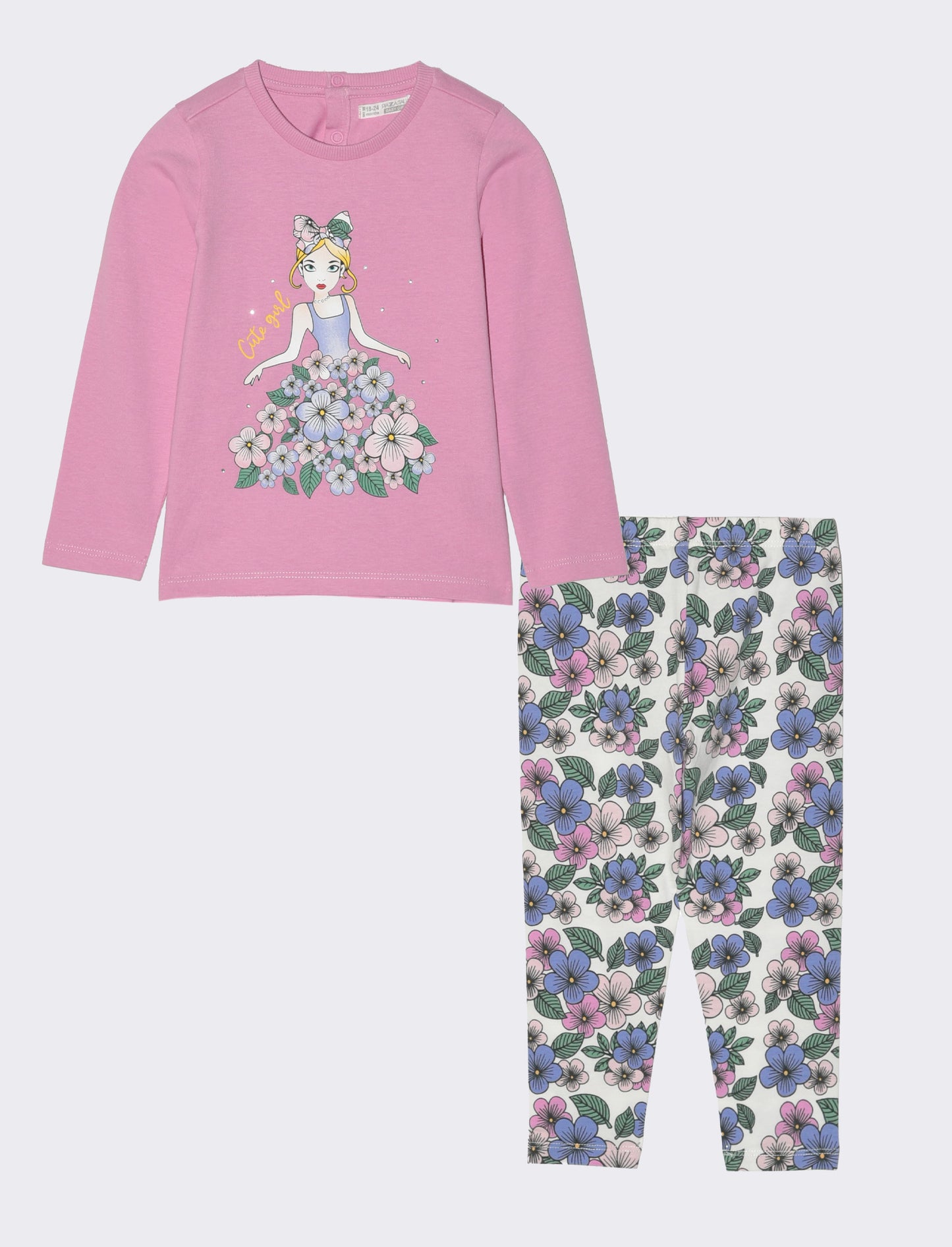 Completo 2 pezzi maglia e leggings da neonata - Rosa