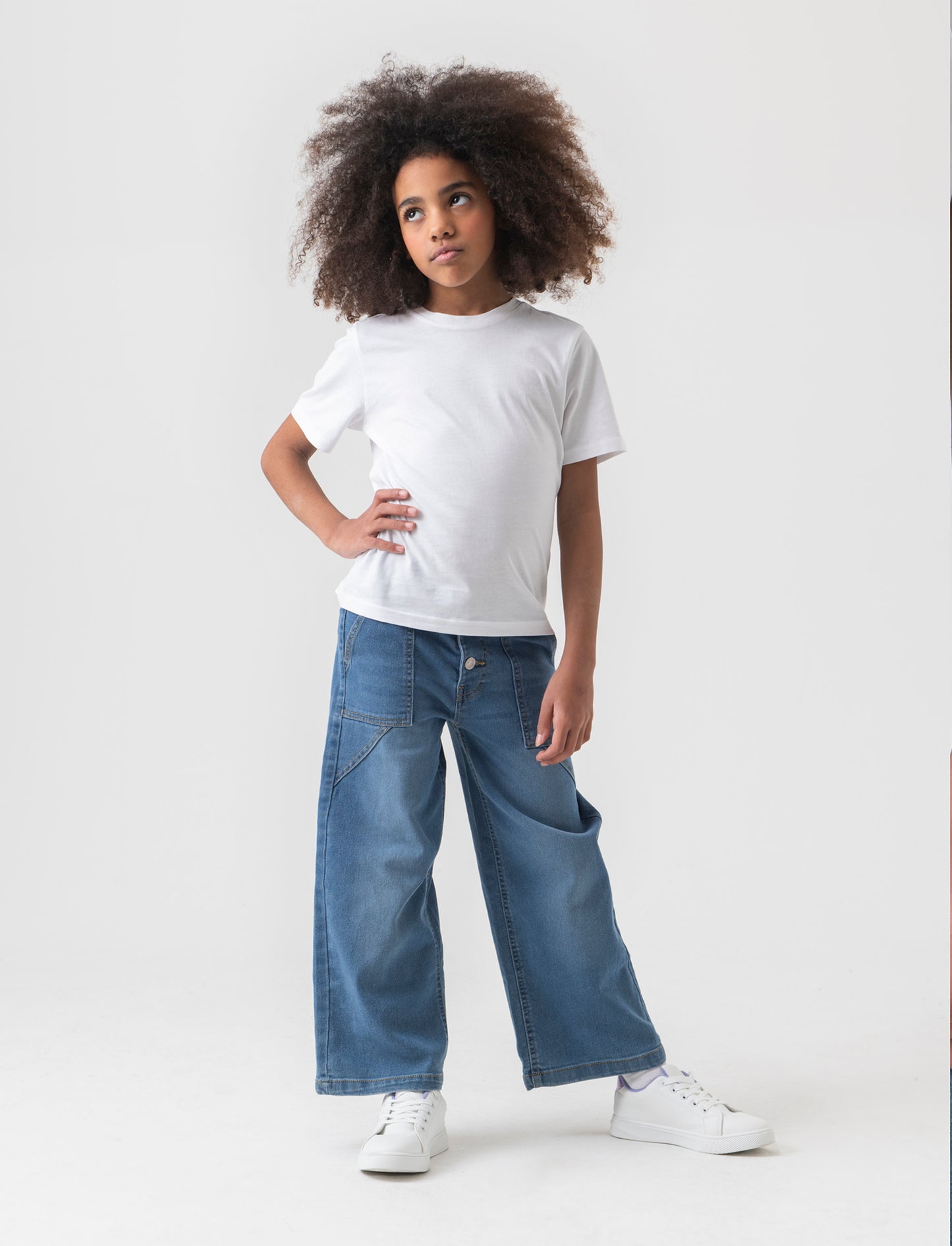 Jeans abbottonatura frontale da bambina - Denim