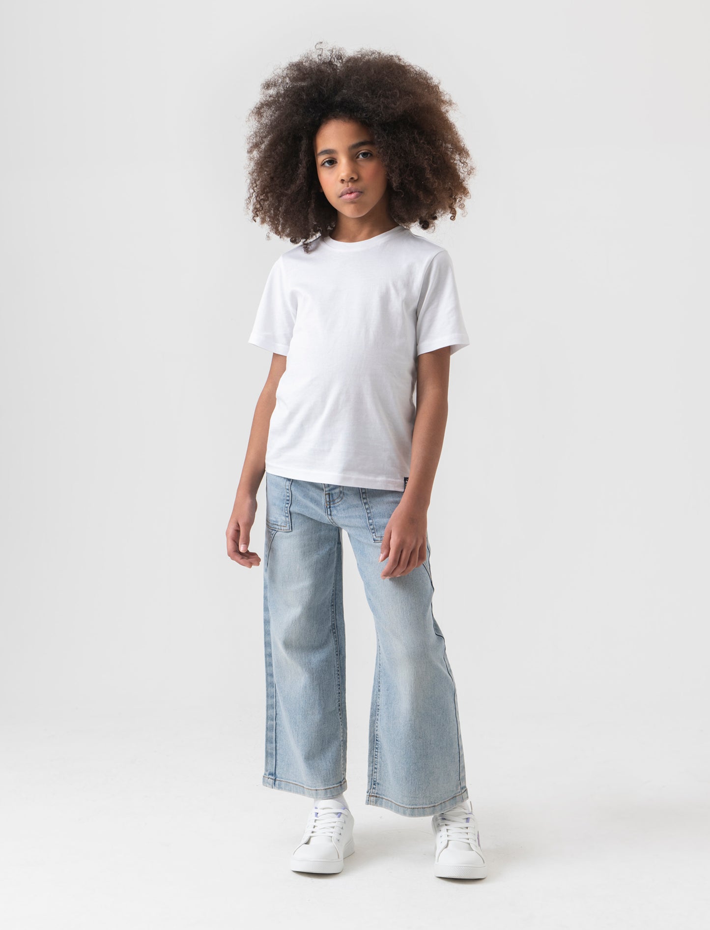 Jeans abbottonatura frontale da bambina - Denim chiaro