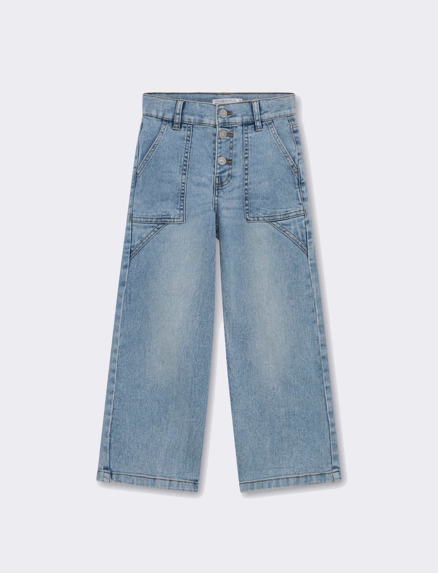 Jeans abbottonatura frontale da bambina - Denim chiaro