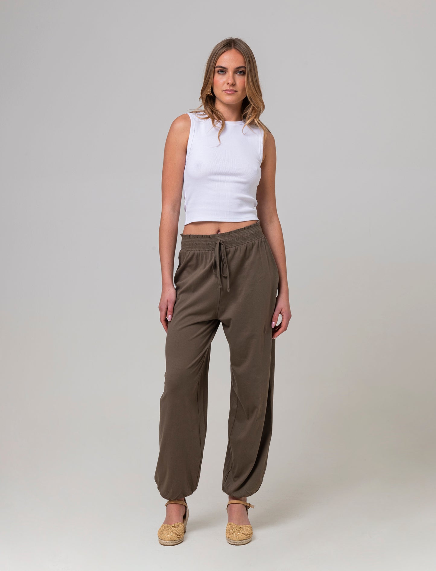 Pantalone stile odalisca da donna - Verde salvia