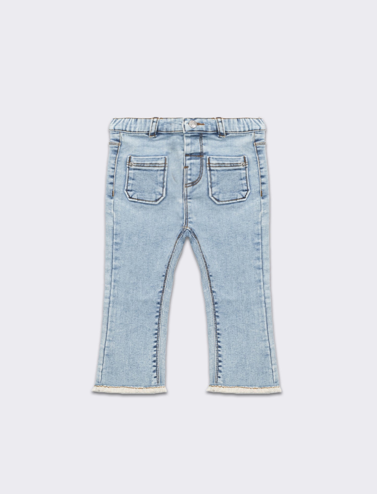 Jeans con taschine da neonata - Denim chiaro
