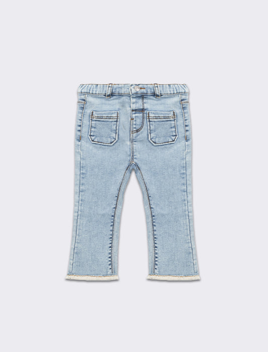 Jeans con taschine da neonata - Denim chiaro