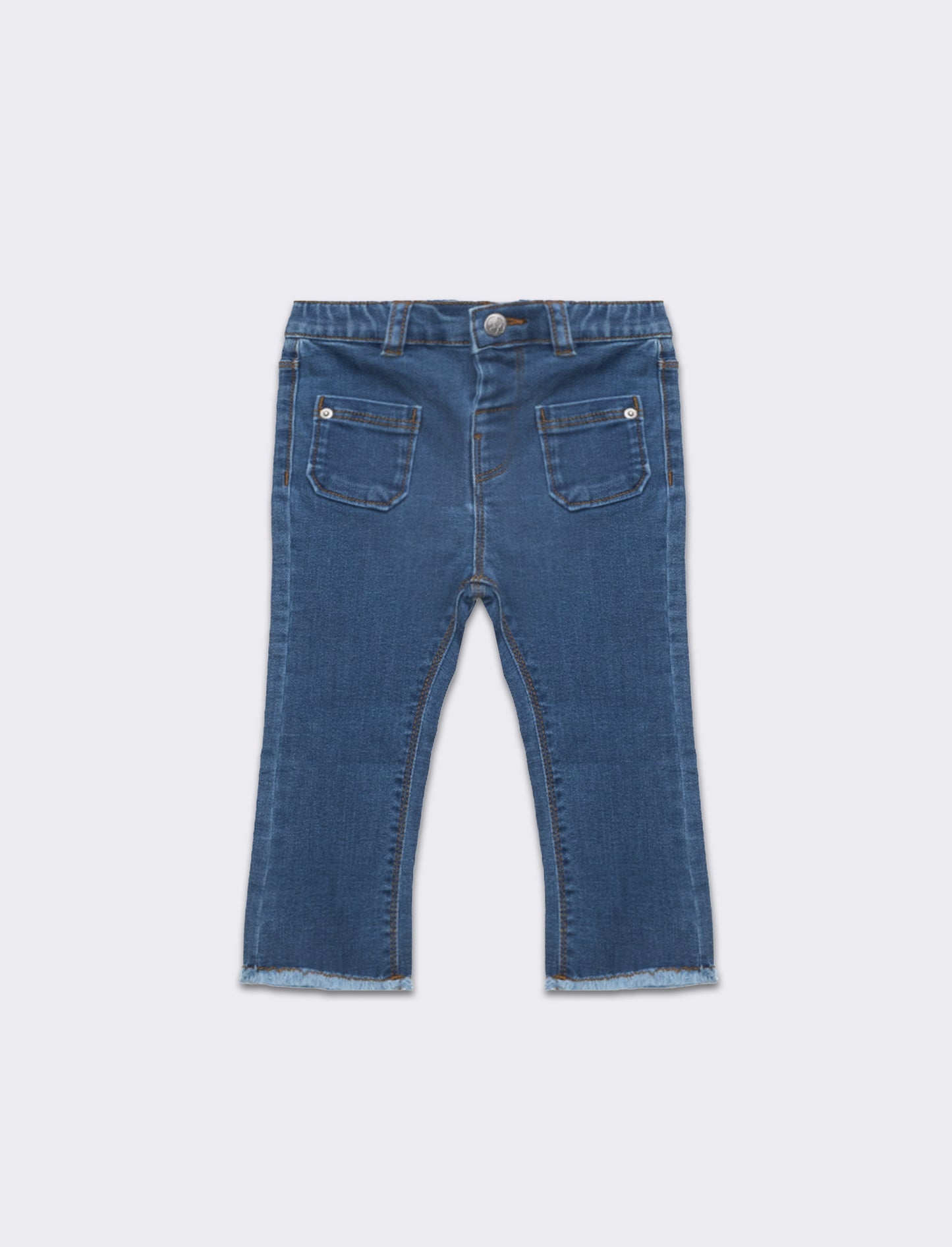 Jeans con taschine da neonata - Denim