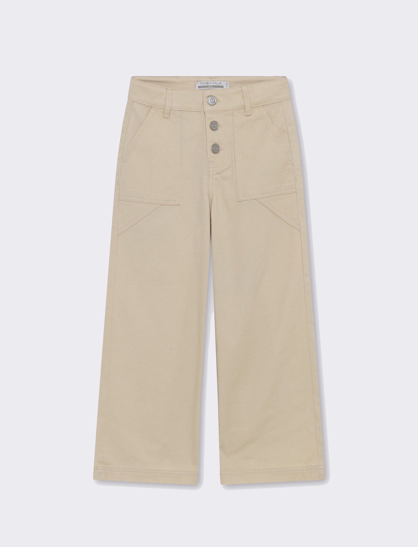 Pantalone con tascone da bambina - Beige