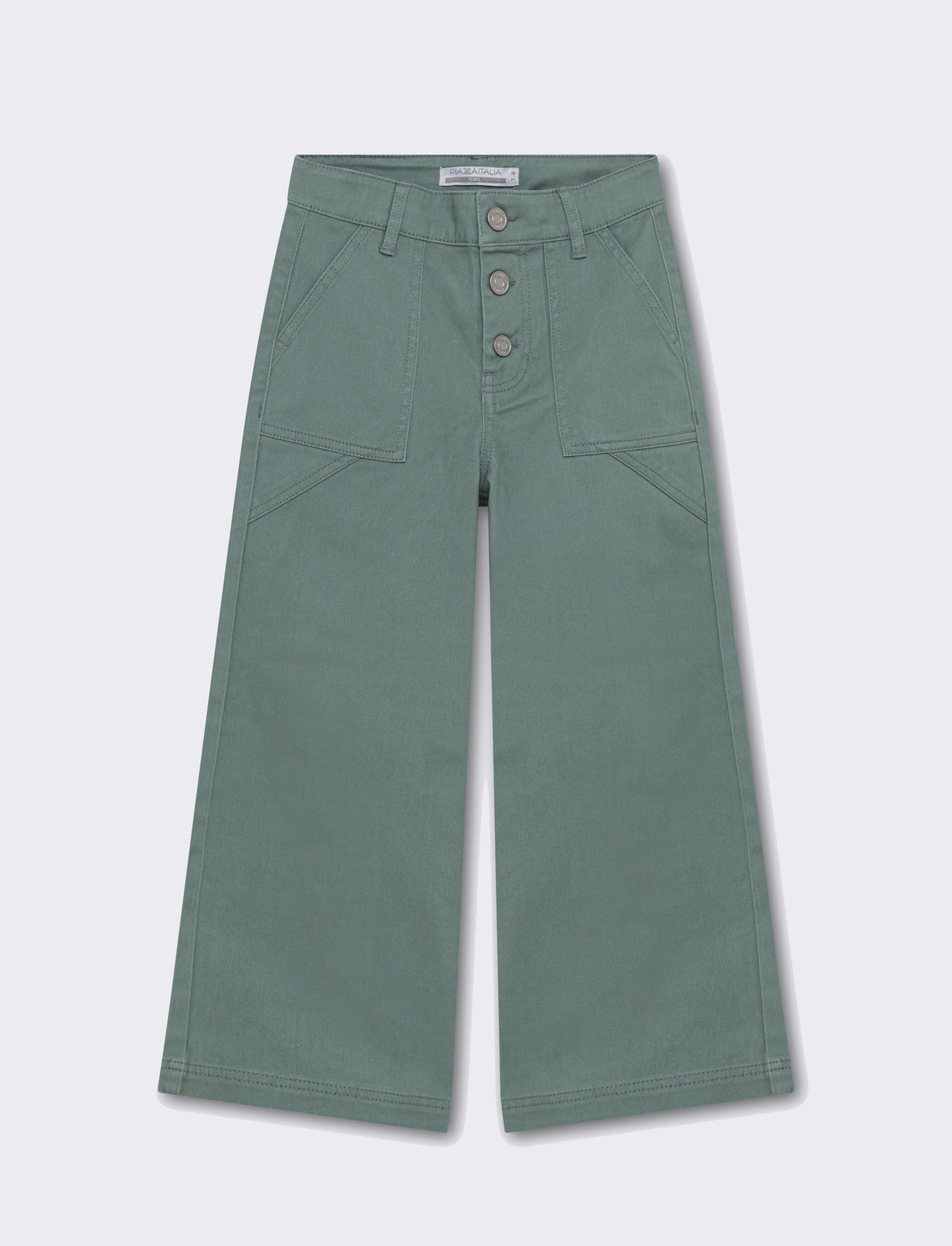 Pantalone con tascone da bambina - Verde