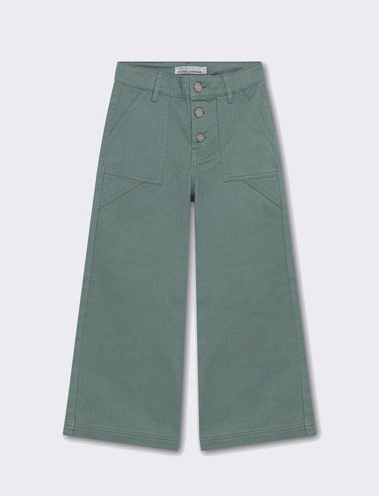 Pantalone con tascone da bambina - Verde