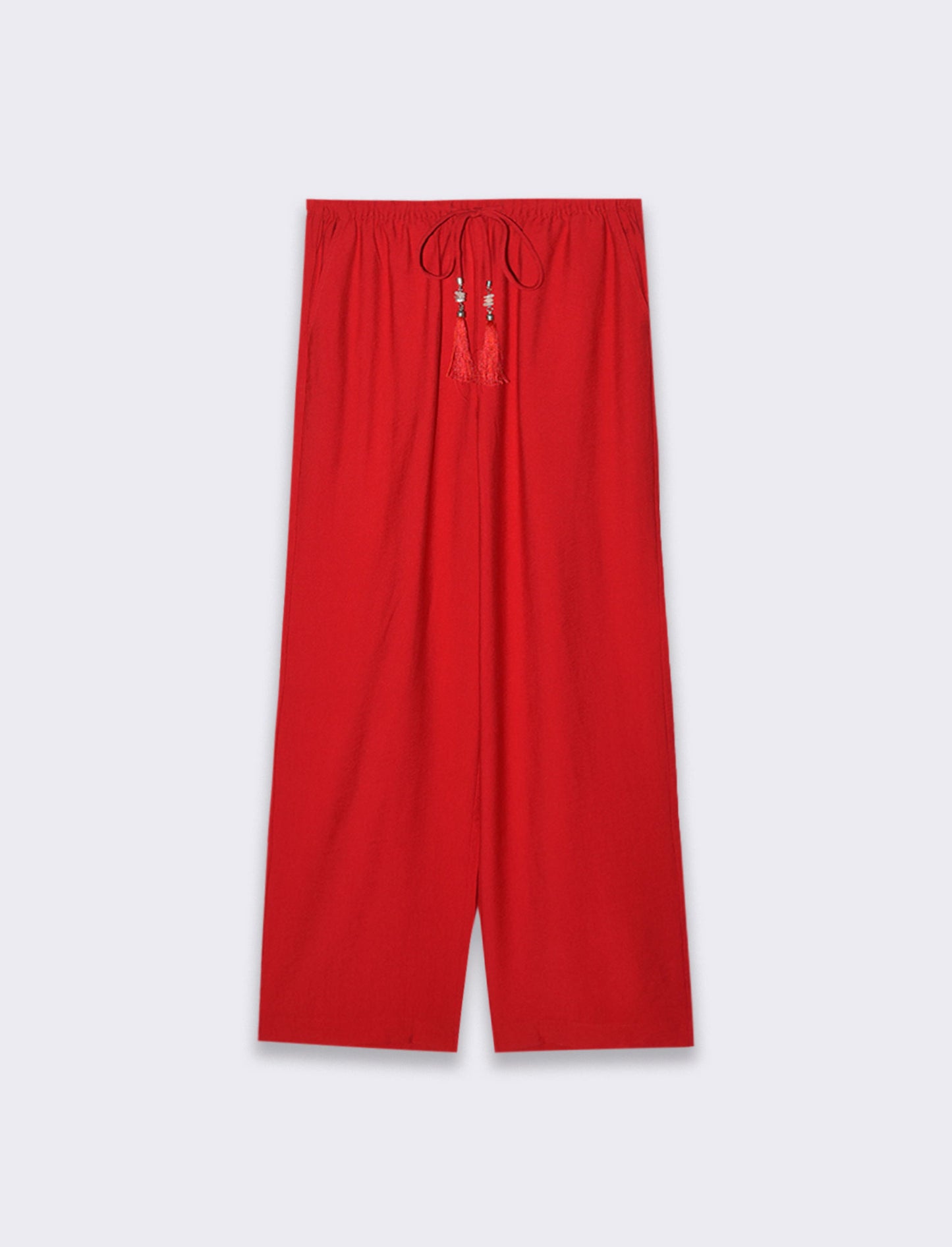 Pantalone con coulisse da donna - Rosso scarlatto