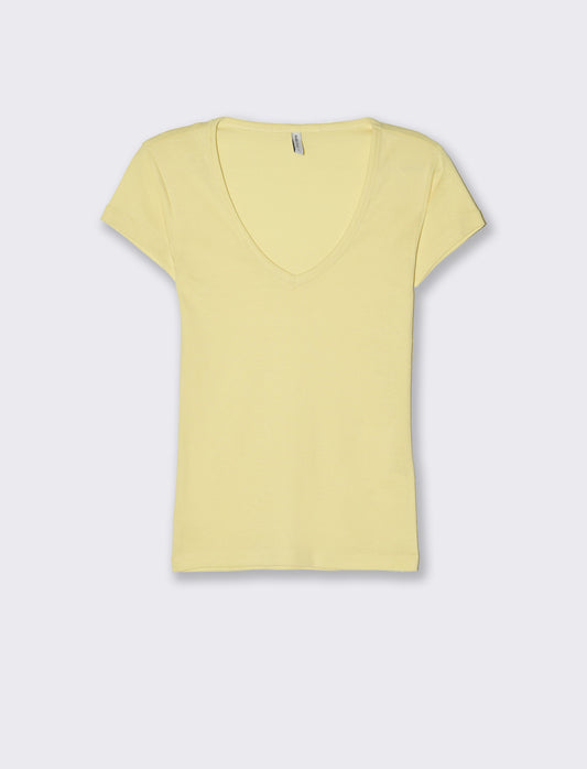 T-shirt basica da donna - Giallo