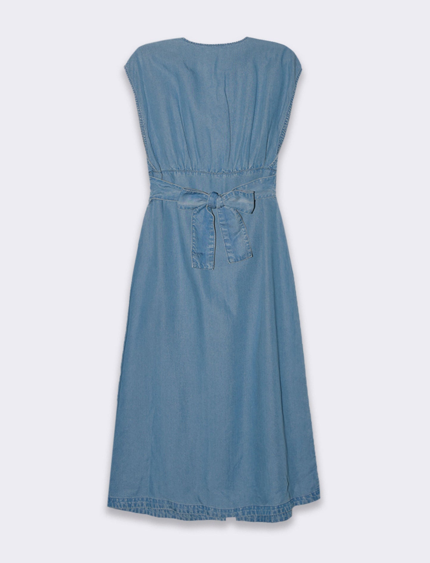 Woman's short sleeve shirt dress - Blue