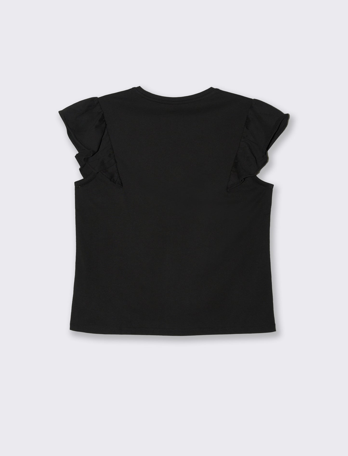 T-shirt con rouches da donna - Nero