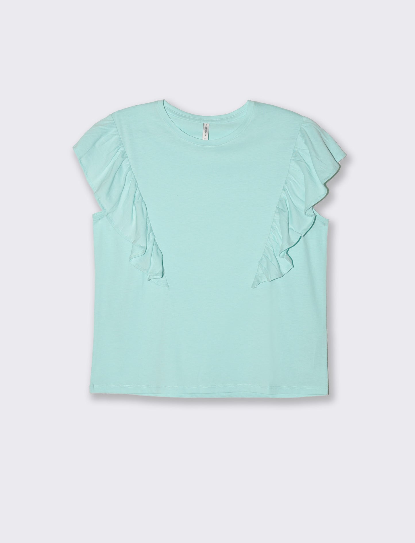 T-shirt con rouches da donna - Verde acqua