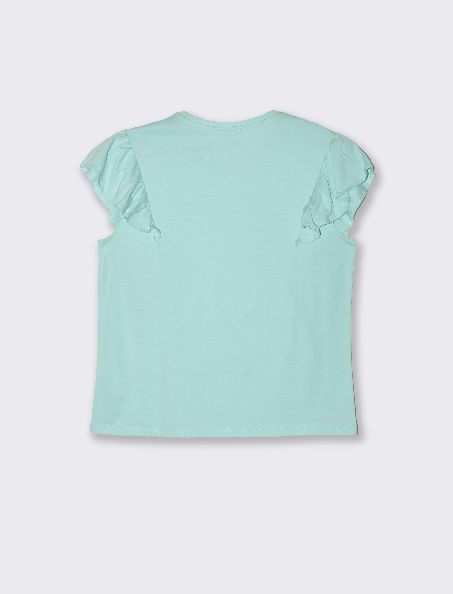 T-shirt con rouches da donna - Verde acqua