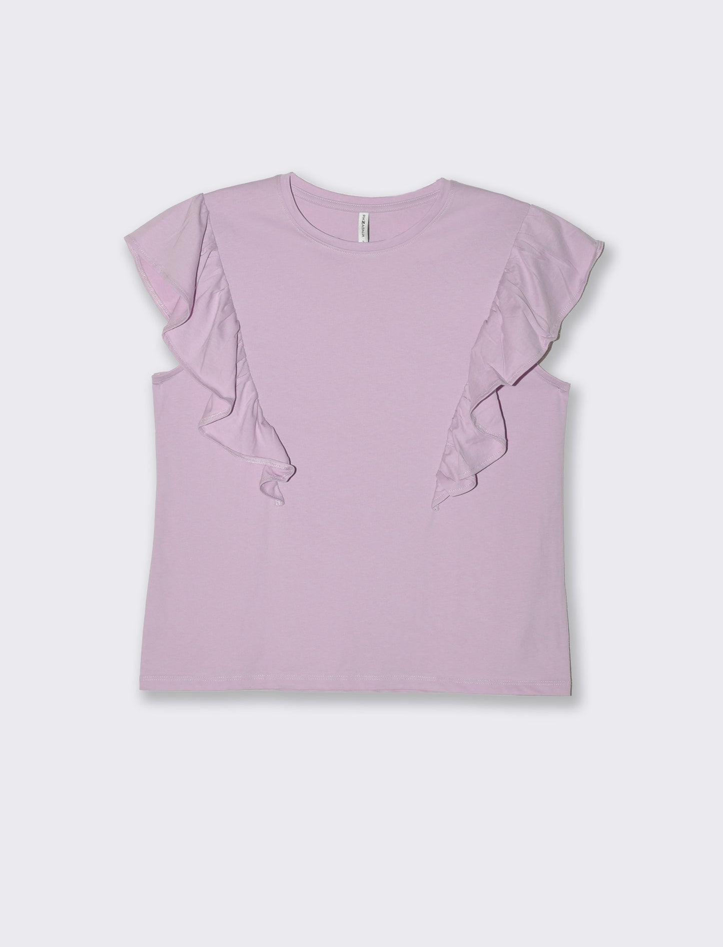 T-shirt con rouches da donna - Viola glicine