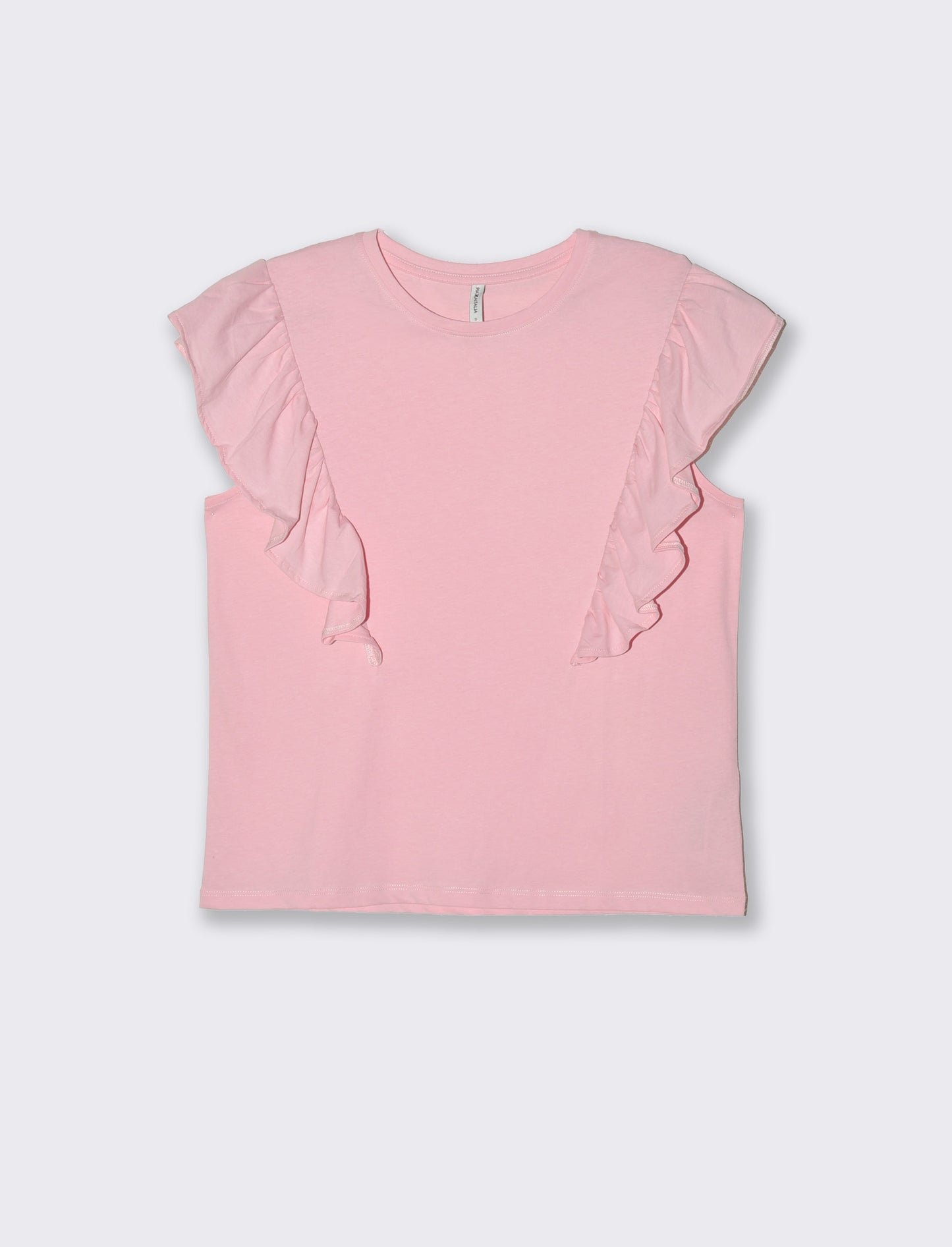 T-shirt con rouches da donna - Rosa plum